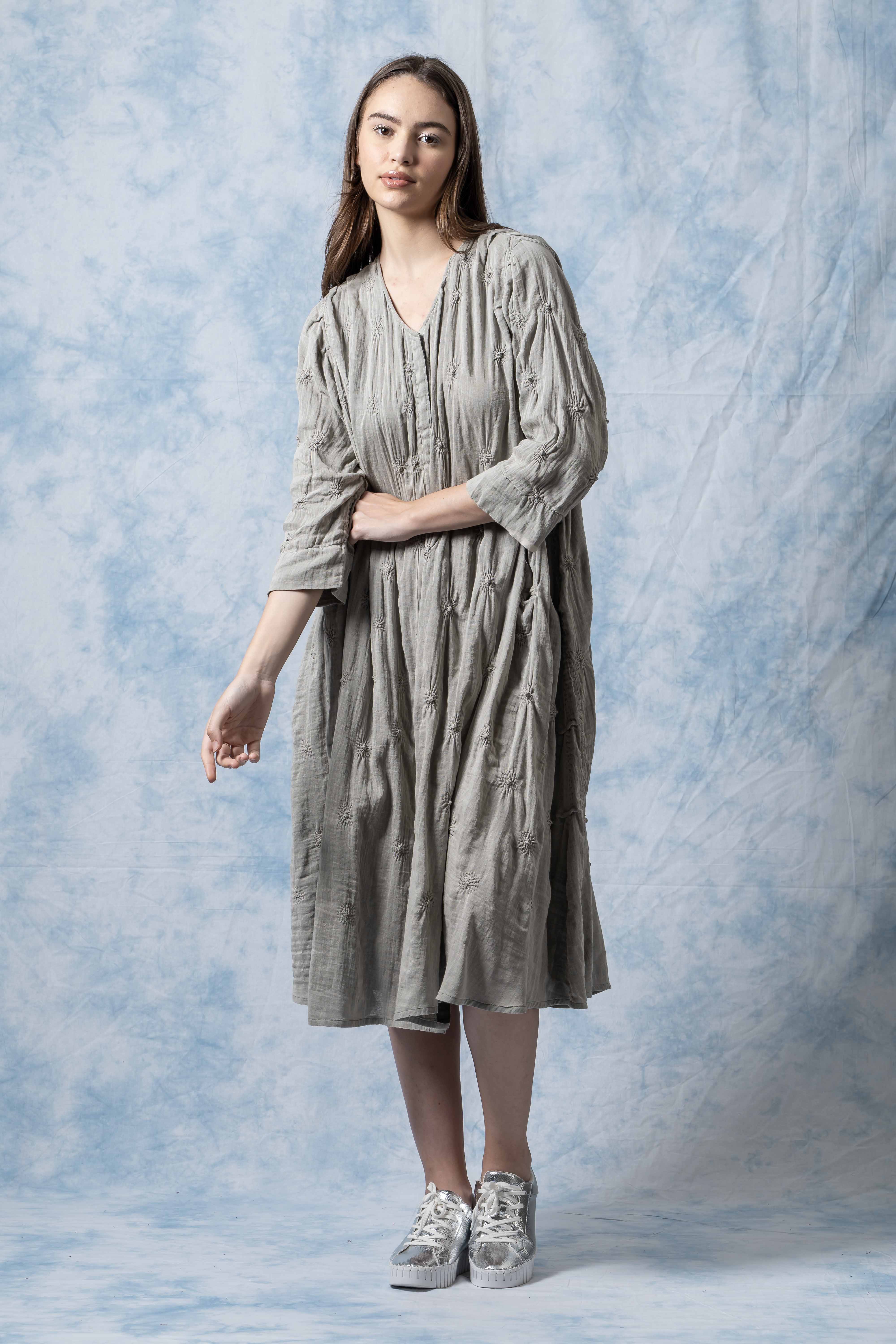 Gauze Shibori Garment A-Line Dress