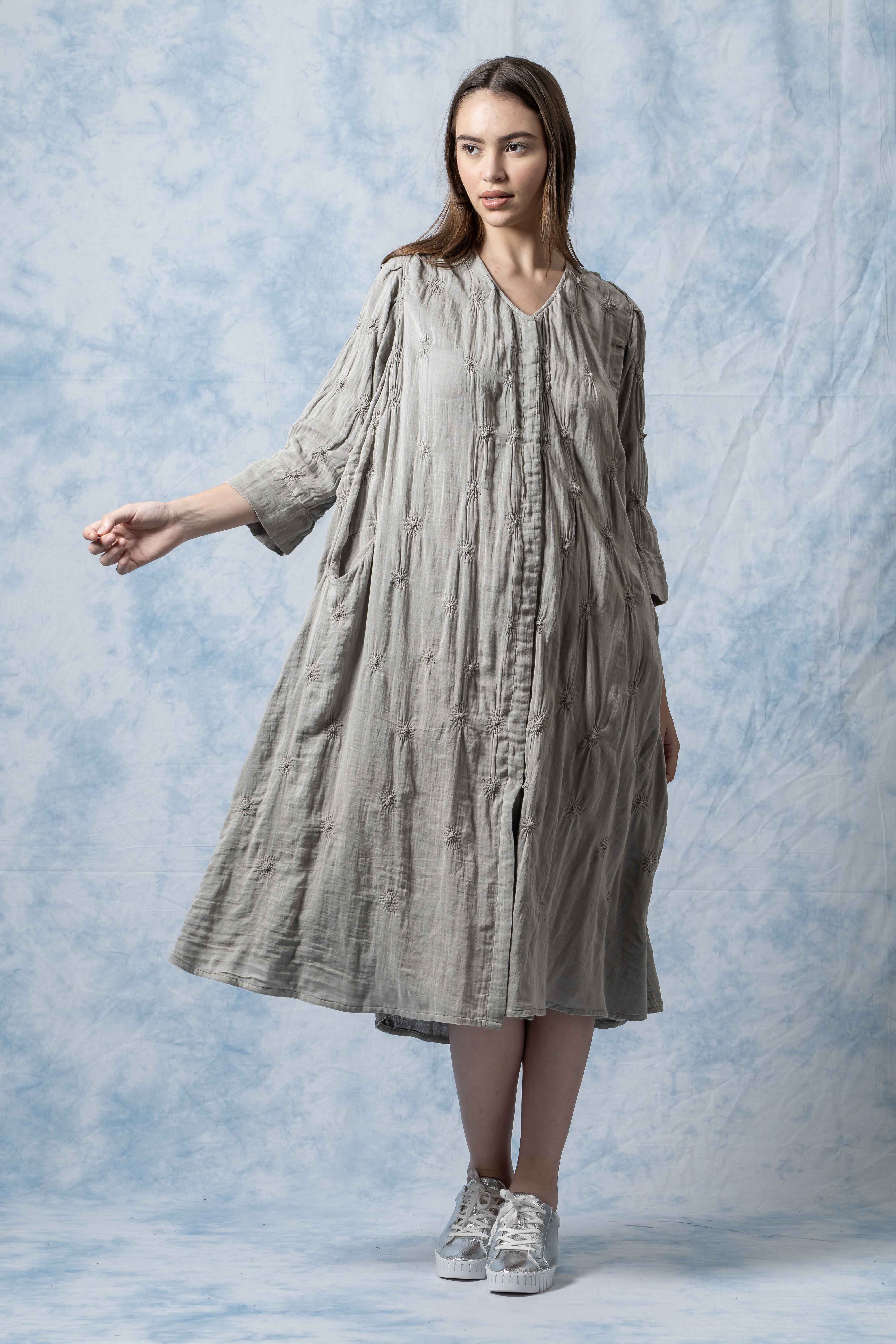 Gauze Shibori Garment A-Line Dress