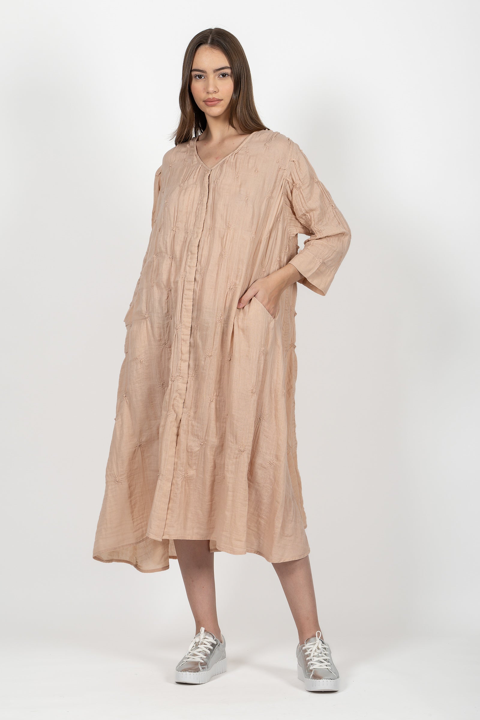 Gauze Shibori Garment A-Line Dress